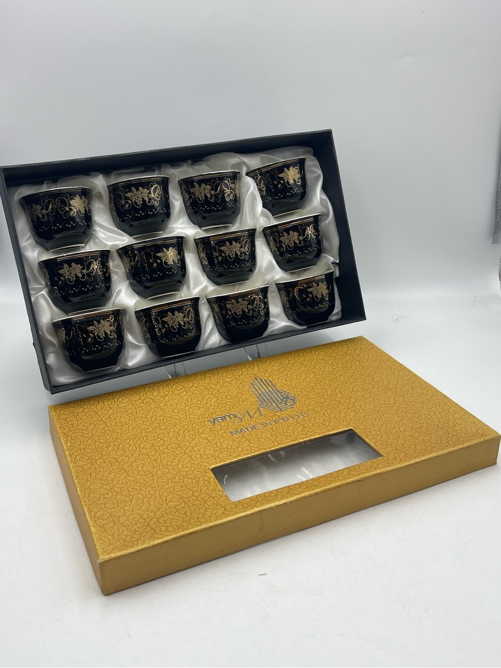 P.R.O.C YamSM: Arabic or Turkish Set of 12 (Cawa/Gawa/Qahwa) Ceramic Coffee Cups